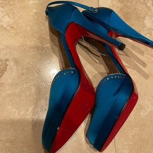 Blue color heel Christian Louboutin-lover red-soled heels size 37 EU